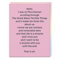 Life Is A Miracle And I Love You That Is All Card